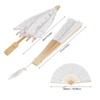Cotton Lace Folding Parasol and Hand Fan Set for Wedding