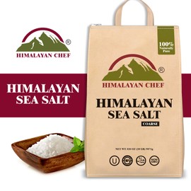 Himalayan Chef Sea Salt, Coarse Grain, 320 Ounces Resealable Bag, Pure & Natural Sun Dried Sea Salt, Unrefined, Gluten Free, Grinder Refill Sea Salts For Daily Cooking & Pickling Salt