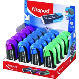 Maped Helix USA Expert Universal Retractable Eraser Display x20 (116449), Multicolor