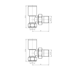Myhomeware Home Standard Radiator Valves For Central Heating (Pair) and Colors For Designer Bathroom (White Angled 15mm)