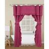 Castle Selection Linen Shower Curtain Set, Double Swag with Ruffles,