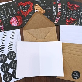 Winlyn 120 Sets Valentine's Day Cards with Envelopes Stickers Assortment Bulk 6 Desi...