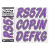 STIFFIE Whipline Solid Purple/Carbon 3" Alpha-Numeric Registration Identification Numbers Stickers