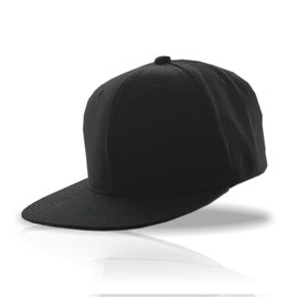 GAFI Cap, Hat, Flat Visor Cap, Baseball Cap, Snapback (Secure Fit and Won't Slip Off), Outdoor Use, 100% Cotton, One Size Fits Most, Unisex, Walking, UV Protection, Black