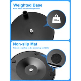 HEETA Upgraded Kitchen Roll Holder with Spring Arm [Delicate& Practical] Stainless Steel Paper Towel Holder Organizer Roll Dispenser for Kitchen Countertop Home Dining Table(Black)