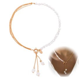 Vintage Imitation Pearl Necklace, Short Multi Layer Choker Pearl Necklace, Pearl Necklace with Pendant, Faux Pearl Necklace, Costume Necklace for Women