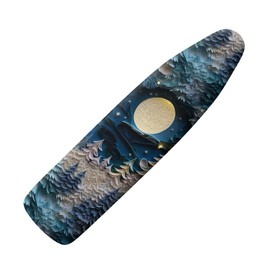 Daulesho Origami Moon Pine Tree Ironing Board Cover Paper Carving Starry Night Home Iron Replacement Cover Elastic Edge, Paper Sculpture Snowflakes Stain Resistant, Easy Install