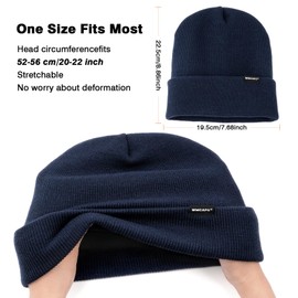 Wmcaps Classic Hat Men Women Warm Fleece Winter Hat Knitted Hat Winter Warm Soft Stretchy Breathable Gifts Men Women Cool Things, navy