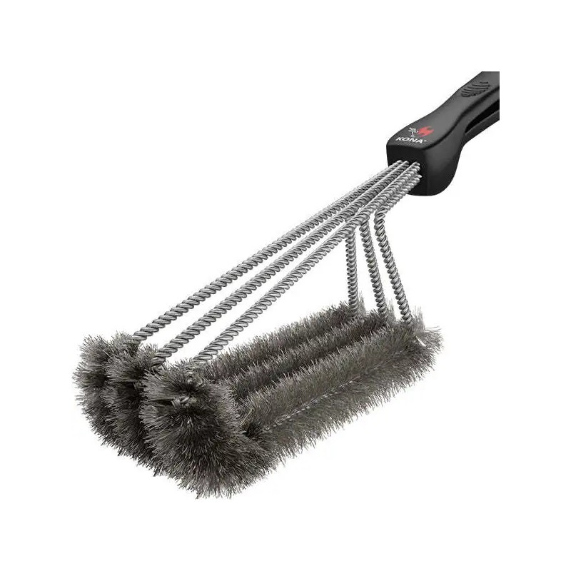 Kona Stainless Steel 360° Grill Brush - Black, Safe to