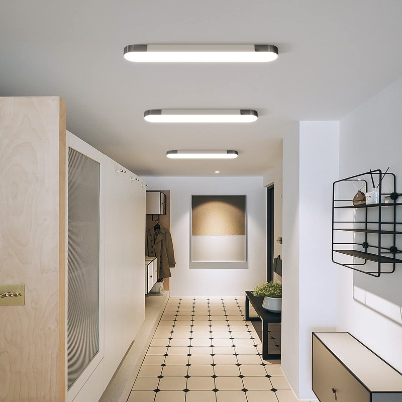 Qcyuui Dimmable LED Ceiling Light Modern Acrylic Linear LED Ceiling