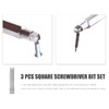 Square Drill Bit Set, 3PCS 100MM Magnetic Square Head Screwdriver
