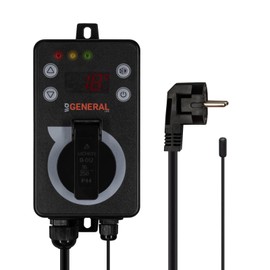 Mi-Heat Universal Outdoor Thermostat - Temperature Controller GH600 for Greenhouse, Terrarium, Incubator, Beehive - for Heating and Cooling - Universal Thermostat IPX4 - Remote Sensor