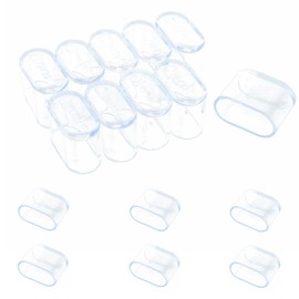 16 Pcs Oval Plastic Covers, Clear Tube End Caps, 25mm x 50mm Anti-slip Cover for Furniture Chair Desk Leg Tables Foot, Pipe