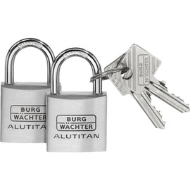 Burg-Wächter padlock, set of 2, 5 mm thickness, 4 keys, Duo 770 30 SB