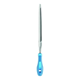 PFERD Triangular Saw File Normal, 125 mm, Triangular, Tapered File, 2 on Three Sides and Three Edges, Includes Ergonomic File Handle, 11274127 - Universal for Sharpening