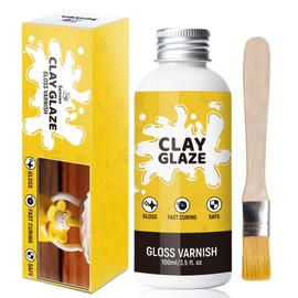 100ml Air Dry Clay Glaze Gloss Varnish Air Dry Clay Glaze Kit, High Gloss Glaze Prevent Clay Cracking,Scratches,Wear, Also Prevent Arts, Ceramics, Oil Paintings, Wood, Art Paintings Artwork, Gloss