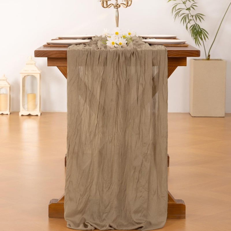 Socomi Nude Coffee Table Runner Spring Easter Cheesecloth Table Runner