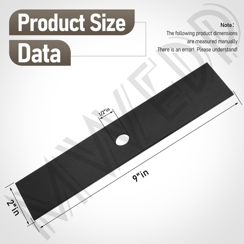 2 Pack Universal 9" x 2" （1/2 Hole） Edger Blade