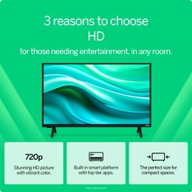 VIZIO 32-inch HD Smart TV 720p LED w/Alexa Compatibility, Google Cast Built-in, Bluetooth Headphone Capable (VHD32M-08, New)