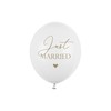 PartyDeco Latex Balloons with Just Married Print in Gold for