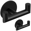 GWAAZXGZ 2 Pack Black Bathroom Hooks for Towels - Self