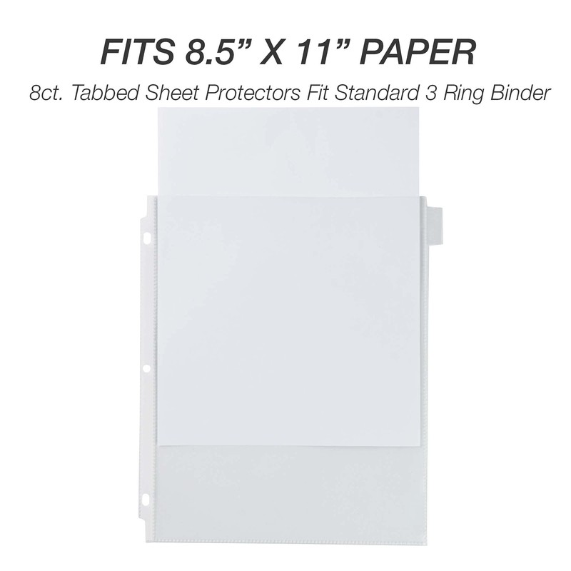 Samsill 8 Tab Recipe Dividers, Recipe Sleeves, Sheet Protector Dividers,