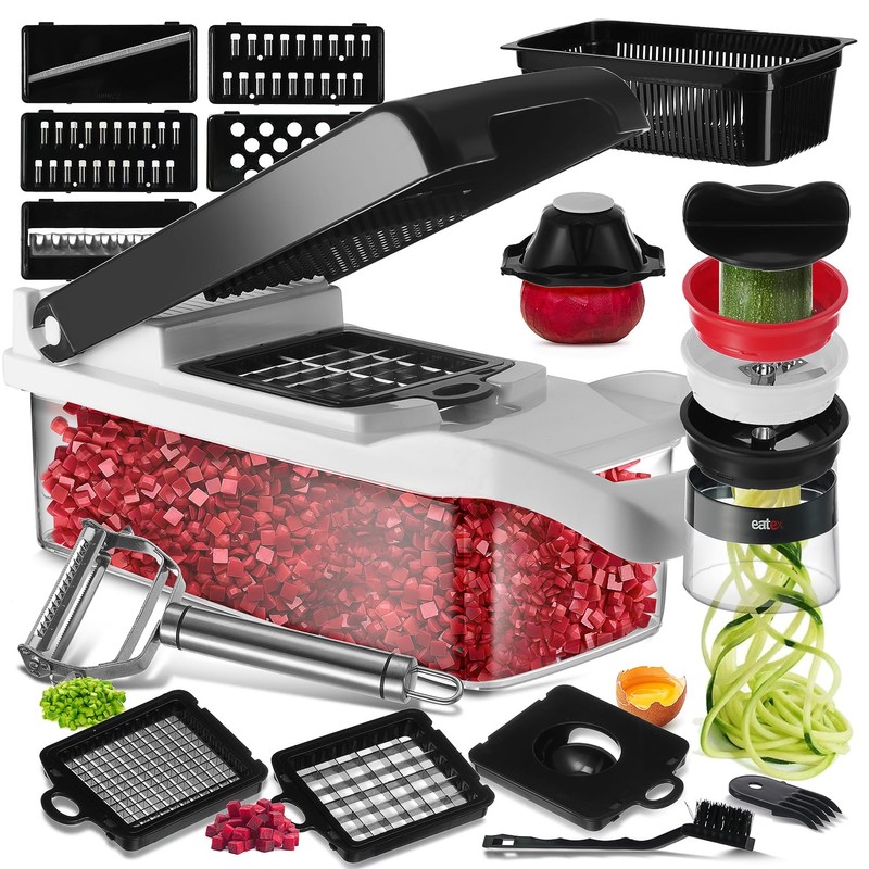 EatEx Vegetable Chopper with Container, Multifunctional Veggie Chopper Vegetable Cutter,