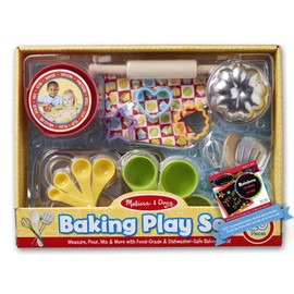 Melissa & Doug B a k i n g Play Set: Let's Play House! Play Food Set Bundle with 1 Theme Compatible M&D Scratch Fun Mini-Pad (09356)