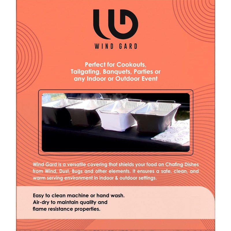 4 Pack Chafer Wind Guard | Decorative Chafing Dish Wind