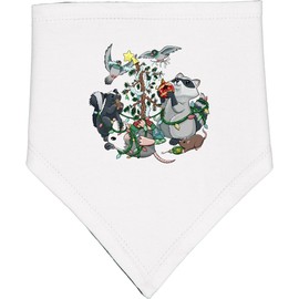 inktastic Trashy Christmas- Cute Raccoon, Skunk, Possum, Rat, Pigeons Baby Bandana Bib White and Black 42e1b