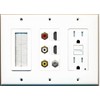 RiteAV - (3 Gang) 15A GFCI Outlet Mesh-Brush 2 HDMI