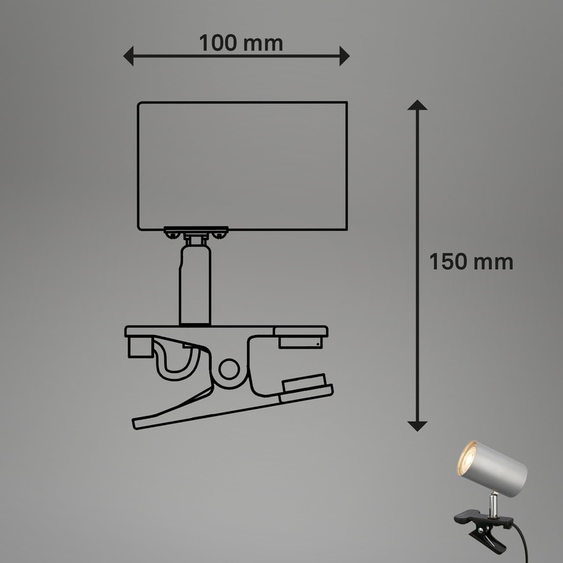 BRILONER - Desk Lamp with Cable Switch, Swivelling, Plug, Reading