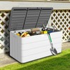 ZZM 110 Gallon Lockable Resin Deck Box, Waterproof Outdoor Storage
