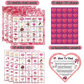 Perfeclan Valentine’S Day Bingo Game Cards Family Entertainment Activities,Accessories Crafts Party Supplies for Classroom Party