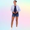 Savi Parker Women's Knit Denim Maternity Shorts Over Belly -