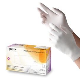 TRONEX 1000 Pcs XS - XL Natural Rubber Latex Disposable Gloves Powder-Free Textured Food Safe White XL - XS Latex Gloves