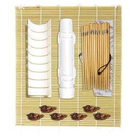 18-Piece Personal Sushi Making Kit - Complete Set with 2 Bamboo Mats, 7 Pairs of Chopsticks with Holders, Sushi Bazooka, and Precision Cutting Guide for Effortless Homemade Sushi Rolls