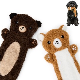Zappi Co Quietschendes Knisterspielzeug für Hunde, kein Stopfen, 2er-Pack: Eichhörnchen und Otter – langlebiges Plüsch-Kauspielzeug für kleine, mittelgroße Hunde