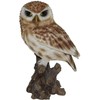 Brown Owl On Stump - Small Statue