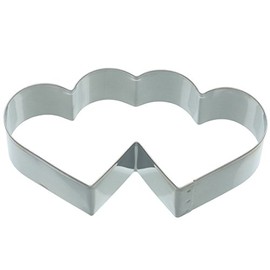 Kitchen Craft KC3514 Metal Cookie Cutter-Large 11.5cm Double Heart Design, Silver