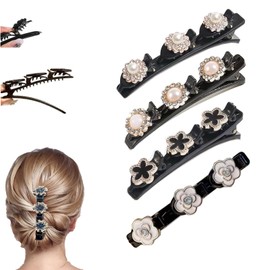 STAFANIE Sparkling crystal stone braided hair clips Braided hair clips for women Braided Hair Clips for Ladies and Girls (H-4Pcs)