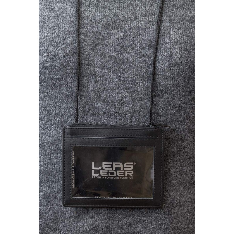 Neck purse pouche LEAS, Genuine Leather, black - ''LEAS Travel-Line''