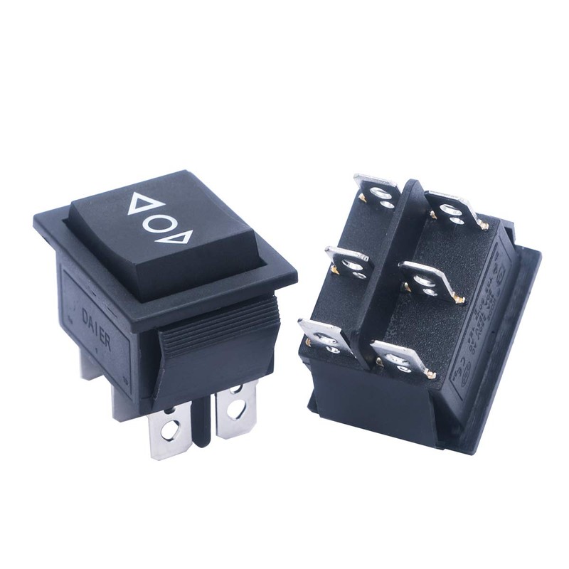 mxuteuk KCD2-223-JT 12V Momentary Rocker Switch 6-Pin Motor Polarity Reverse