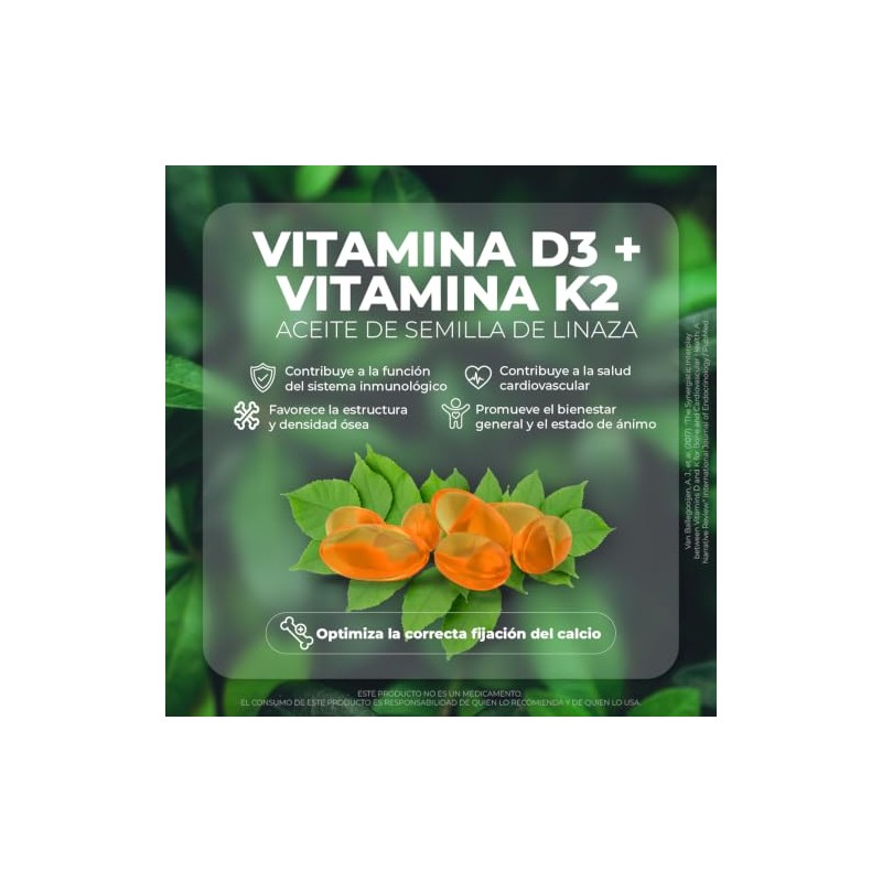 VITO - Vitamina D3-400 UI con K2 y Aceite de