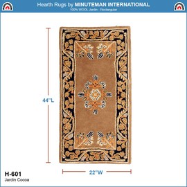 Minuteman International Cocoa Jardin Wool Hearth Rug, Rectangular