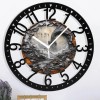 25cm Circular Iron Wall Clock with a Fern Frond Unfurling