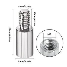 4 Pcs Arcade Games Joystick 15mm/0.6in Shaft Extenders Kit,Control Game Machine Stainless Steel Extension Parts Accessories(Silver)