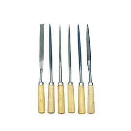 Rayher 2723800 File Set with Wooden Handle 17 cm 6 Types