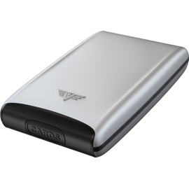 Tru Virtu Credit Card Holder RFID/NFC Protection - Card Case Fan Silk Silver Arrow - Slim Aluminium Wallet for Men and Women - 10.4 x 6.8 x 2 cm