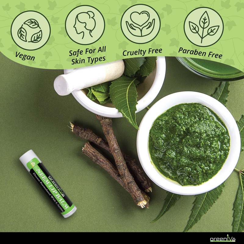 GreenIVe Neem Lip Balm Vegan Lip Moisturizer Neem Seed Oil